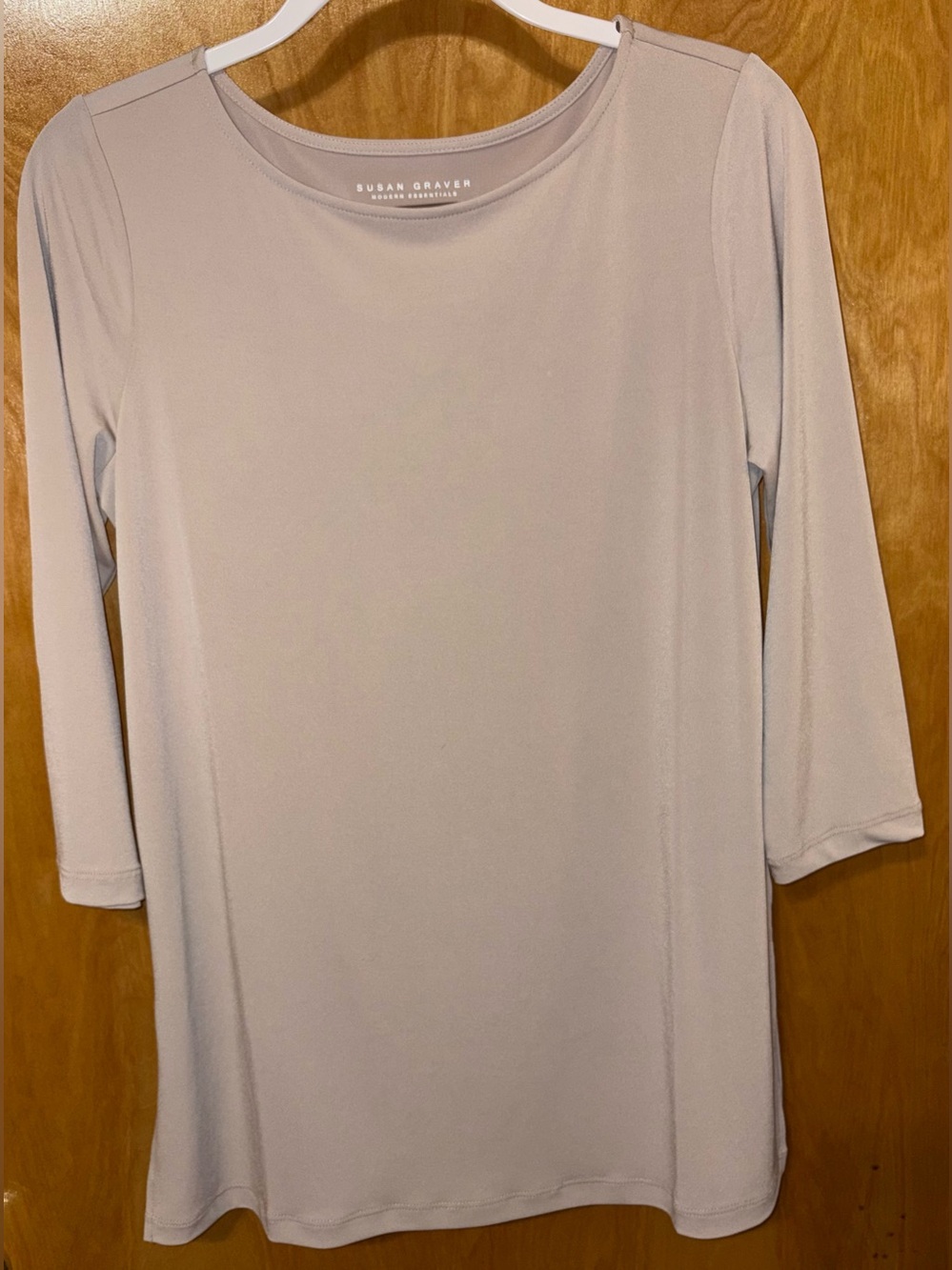 Susan Graver Modern Essentials wheat beige liquid knit tunic Size Small